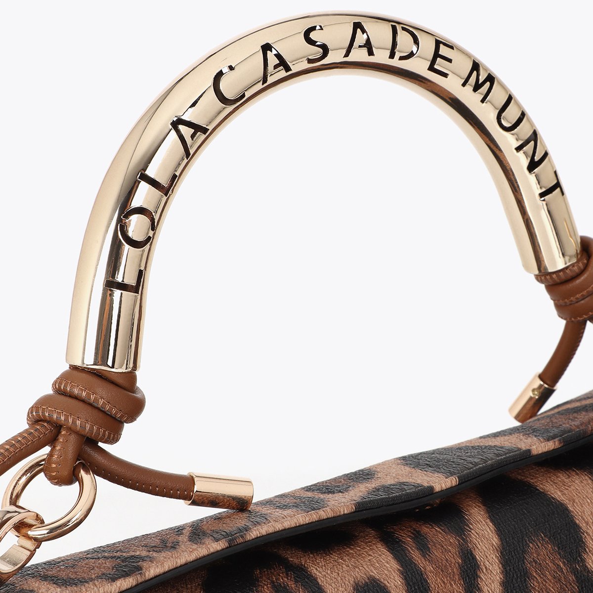Sac à bandoulière imprimé léopard à logo métallique léopard, LOLA CASADEMUNT
