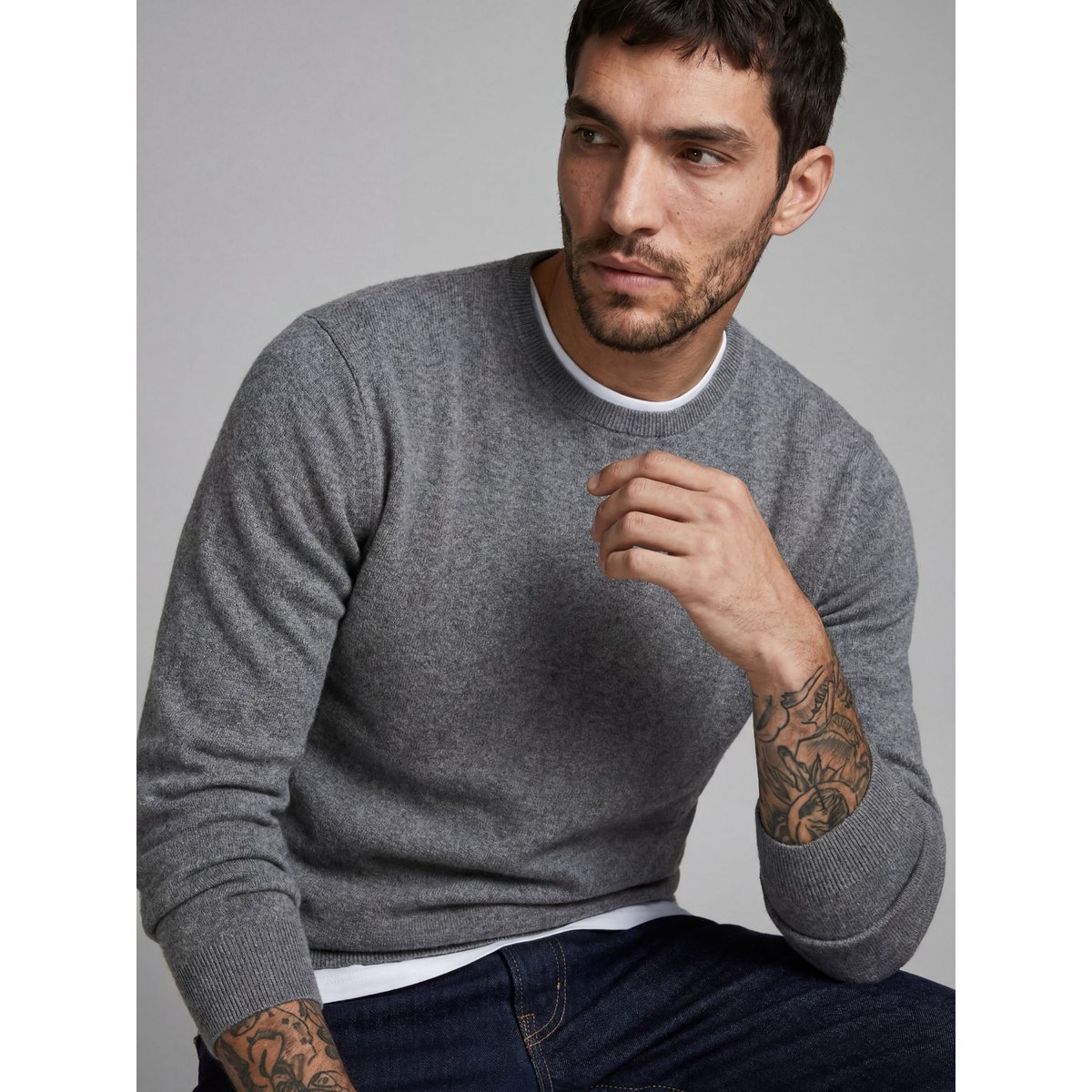 Pull En Maille grey melange 2, JACK & JONES