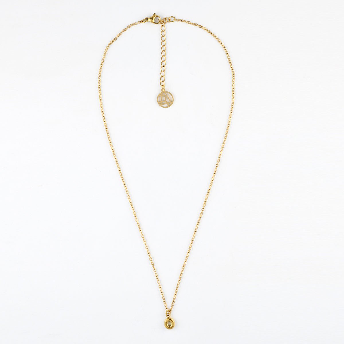 Collier à pendentif lettre O acier inoxydable doré, BALABOOSTE