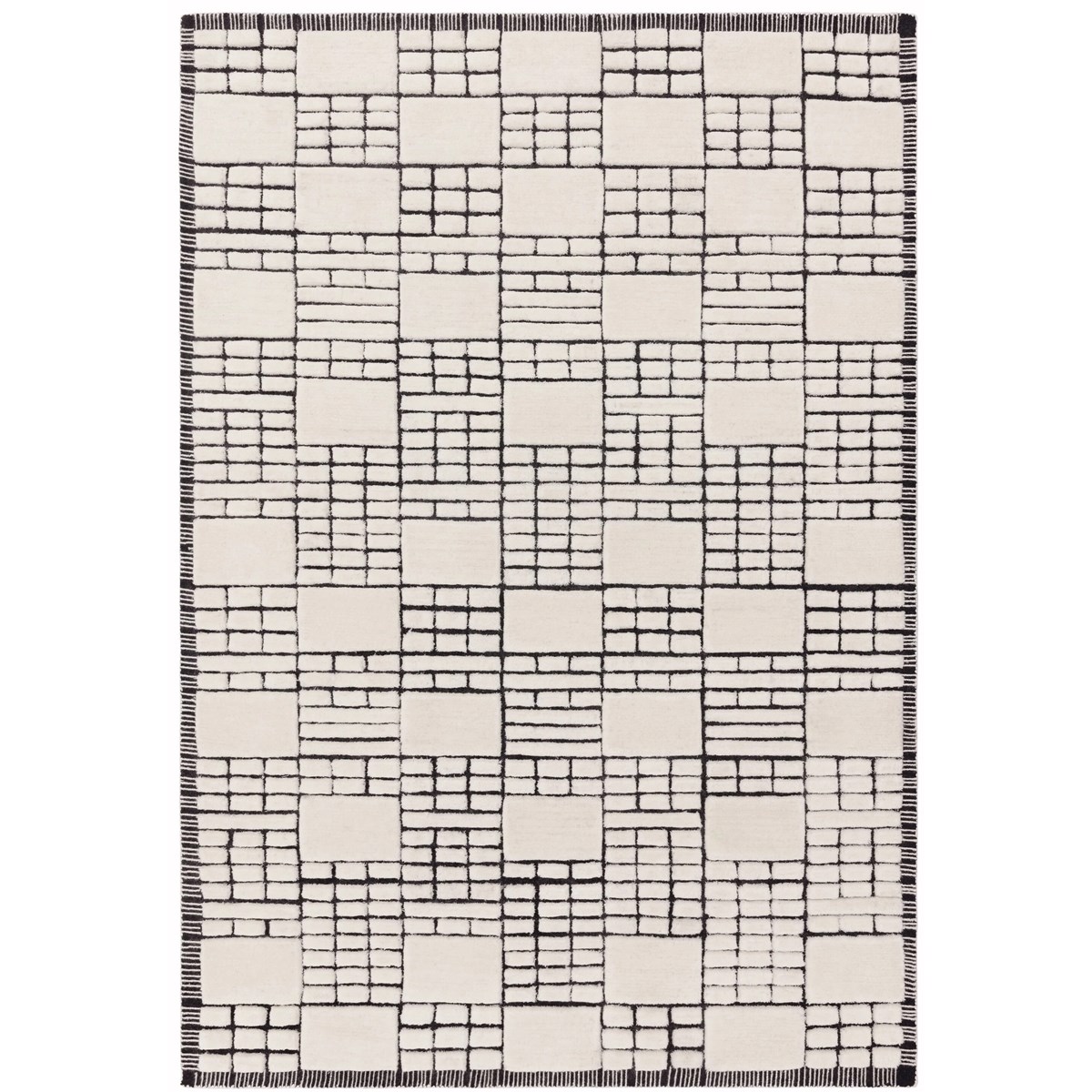 Tapis salon et chambre pure laine tissé main BOARDWALK beige, NOVATREND