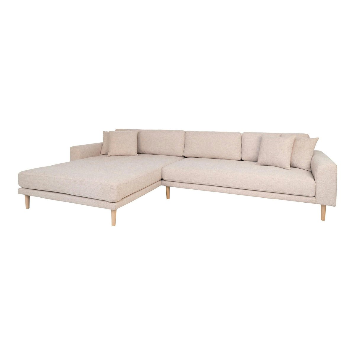 Canapé d'angle avec méridienne large AMSTERDAM sable - méridienne gauche, PIER IMPORT