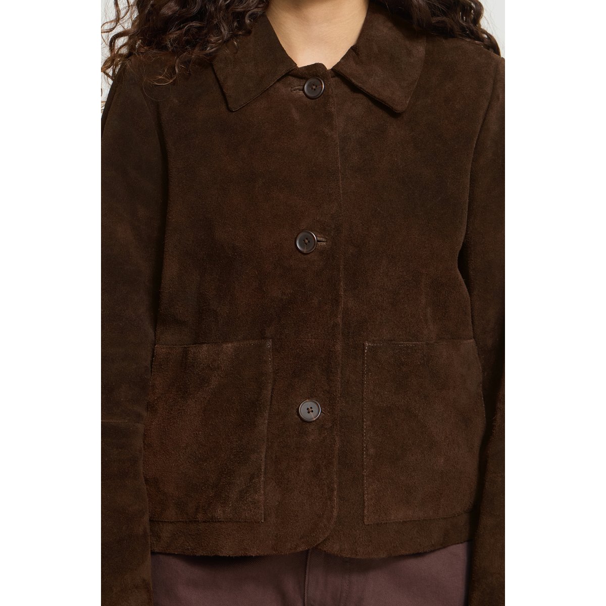 Veste en cuir marron coffee bean, ICHI