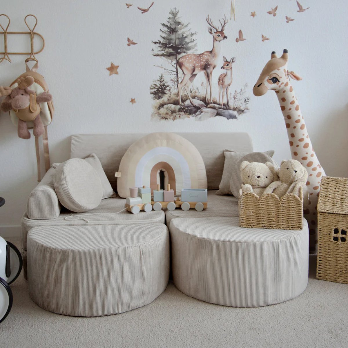 Canapé modulable velours SLIMCORDE marron, MEOW BABY
