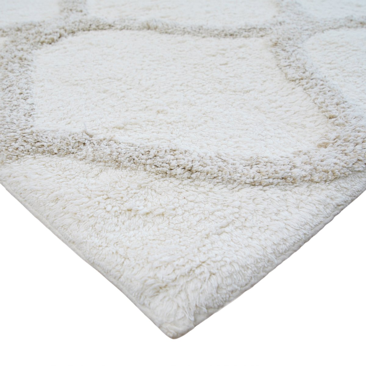 Tapis lavable berbère en coton ATLAS - style bohème beige, THE DECO FACTORY