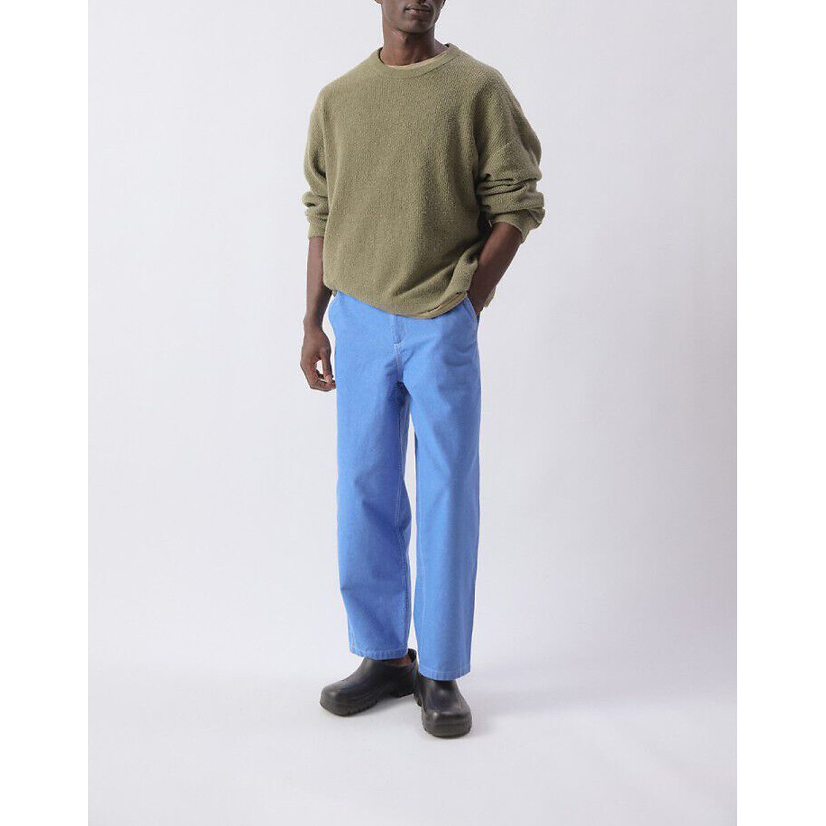 Pull col rond, DAMSVILLE vert kaki, AMERICAN VINTAGE