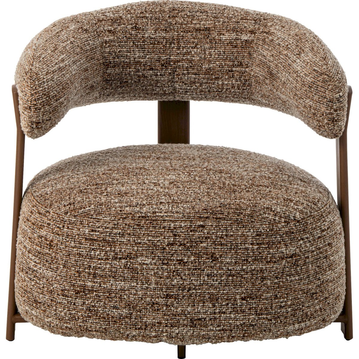 Fauteuil enveloppant en tissu marron, RECOLLECTION