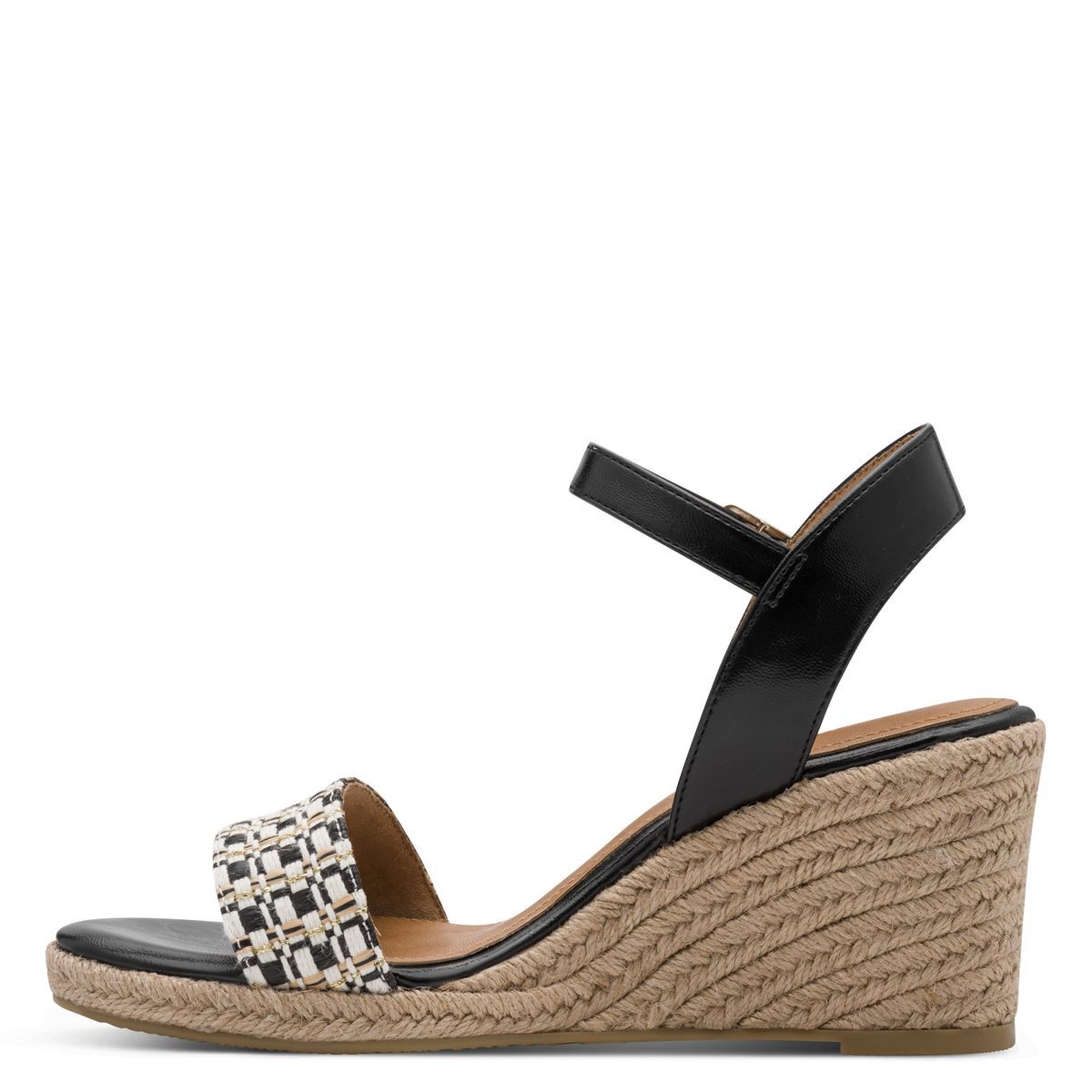 Sandale à talon en boucle noir combiné, TAMARIS