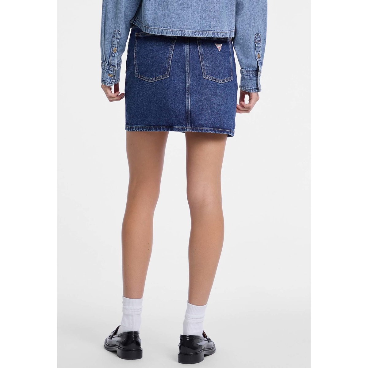 Mini-Jupe En Jean bleu, GUESS JEANS