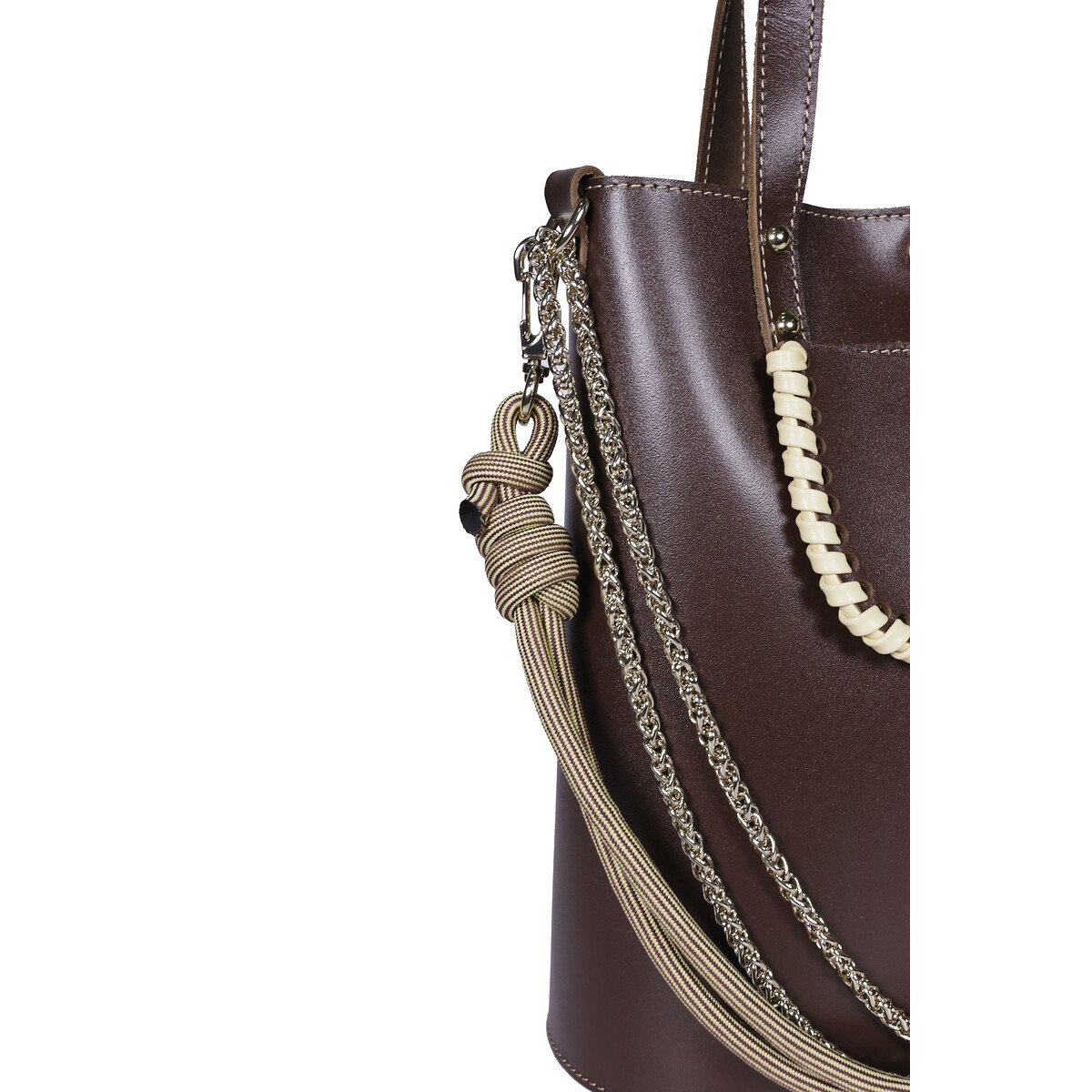 Borsa a sporta in pelle, GRAND AME cioccolato, CRAIE STUDIO