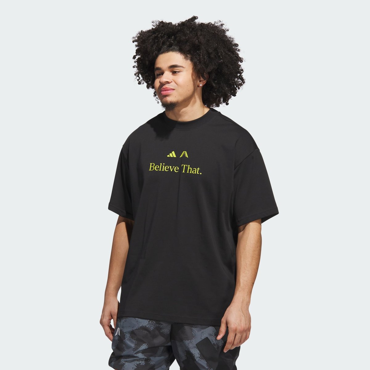 T-Shirt Anthony Edwards Believe That T-Shirt Anthony Edwards Believe That black / preloved lime, adidas Performance