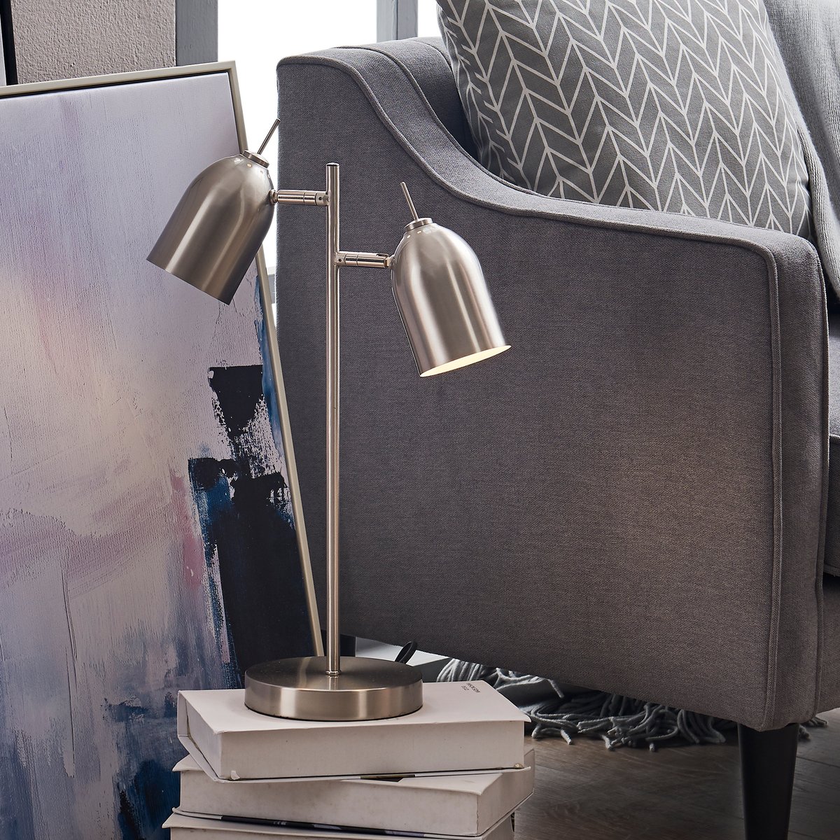 Lampe Chevet Bureau LED CHIC gris, TEAMSON HOME