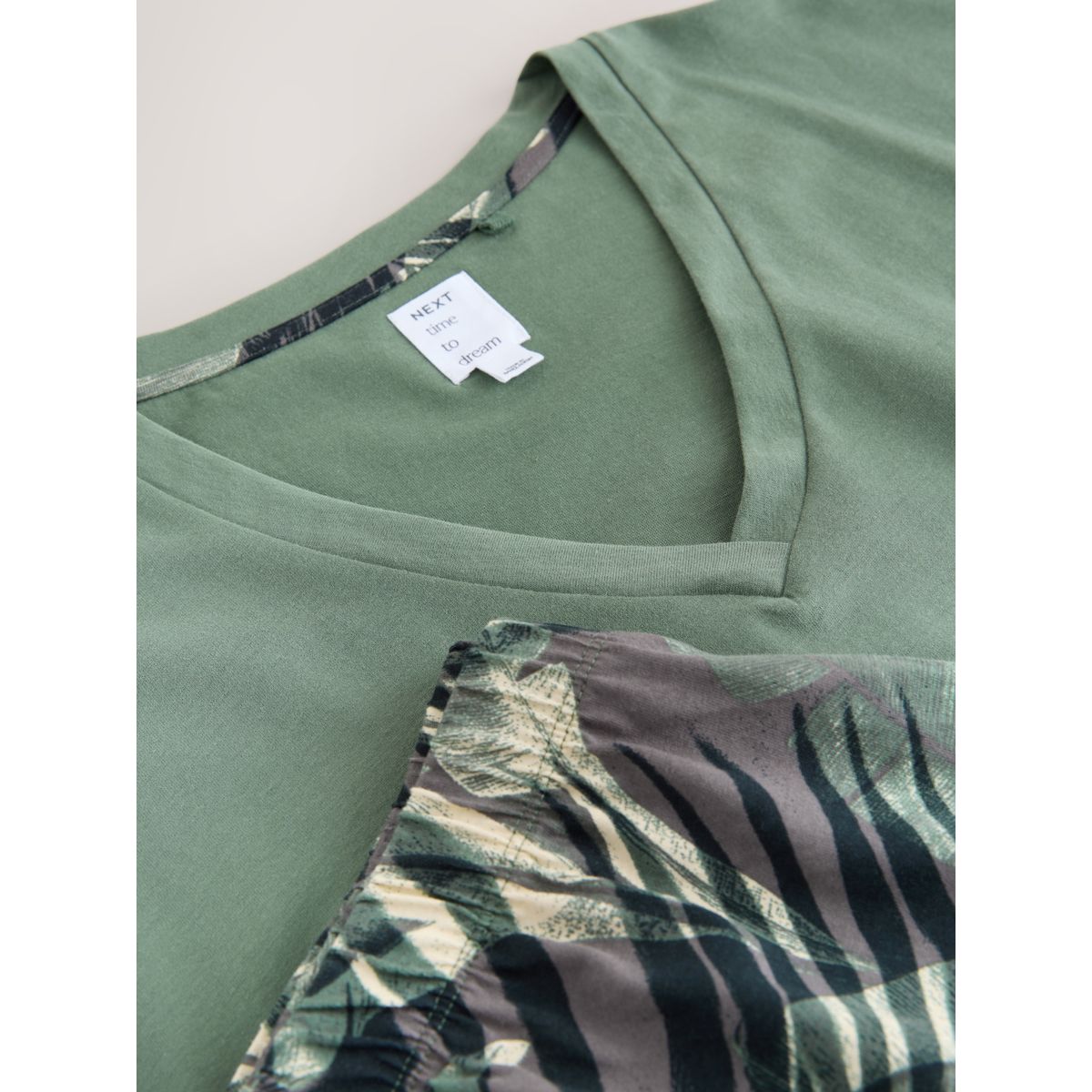 Ensemble pyjama short palmier vert kaki, NEXT