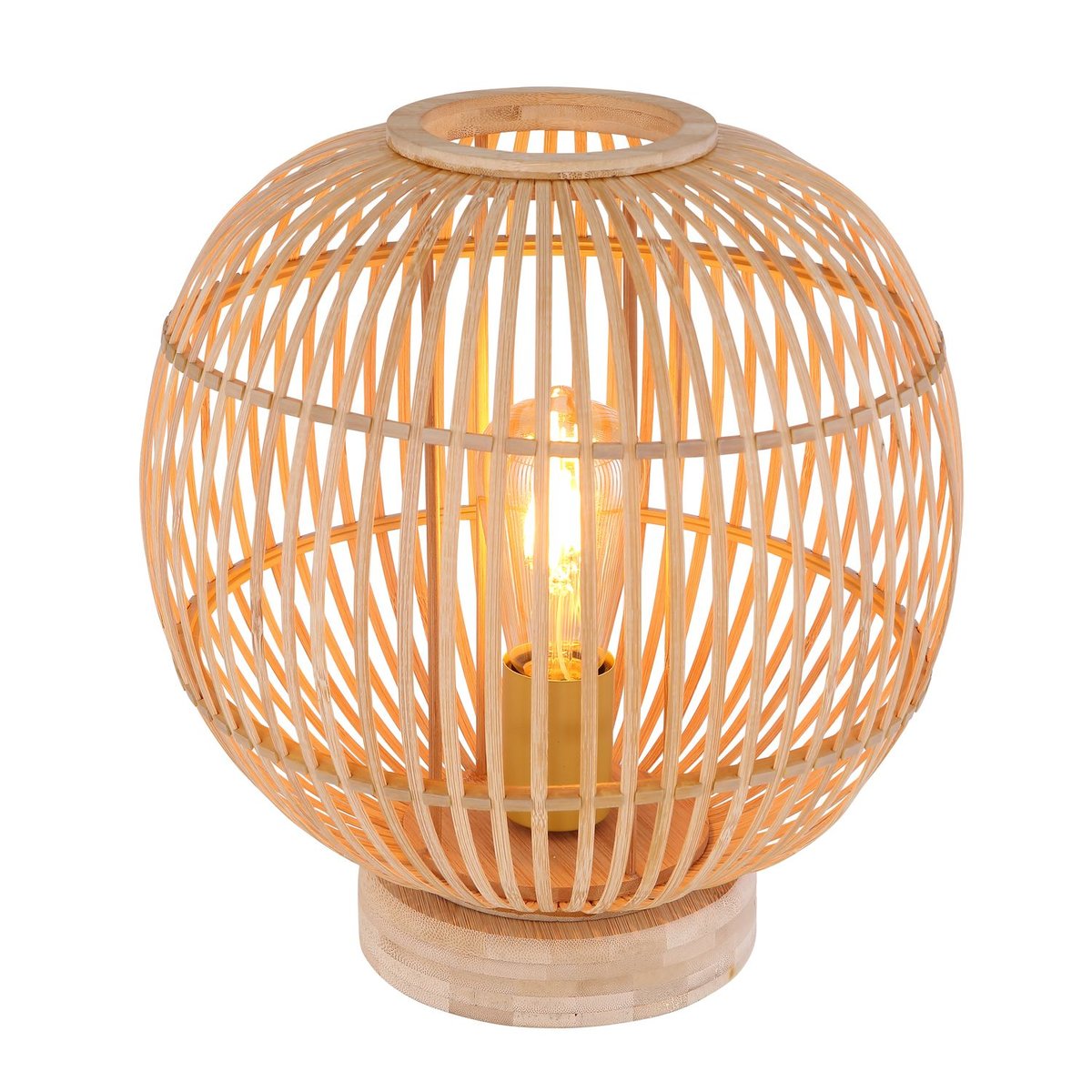 Lampe à poser boule en bambou petit modèle HILDEGARD beige, GLOBO LIGHTING