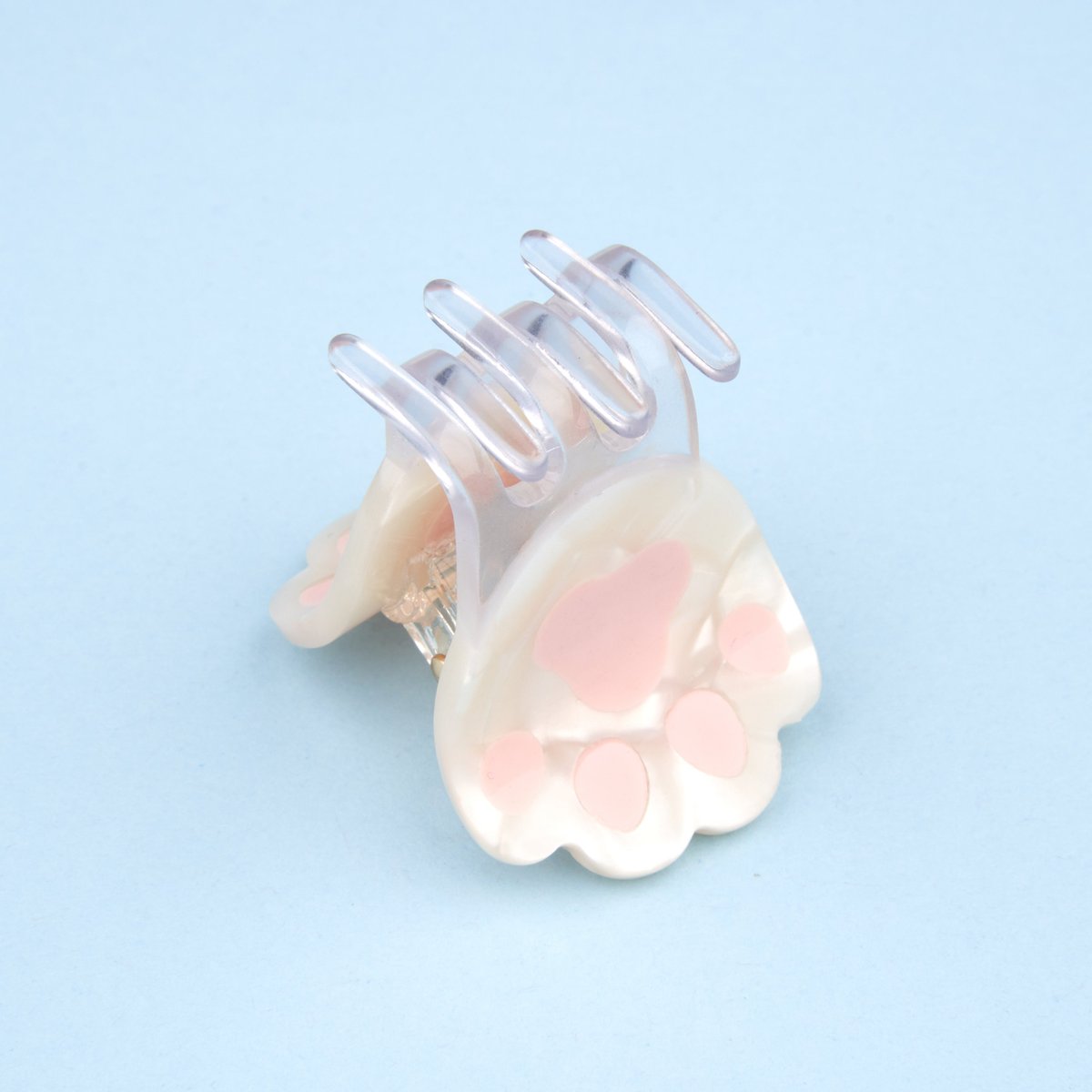 Mini pince à cheveux Coussinet blanc et rose nacré, COUCOU SUZETTE
