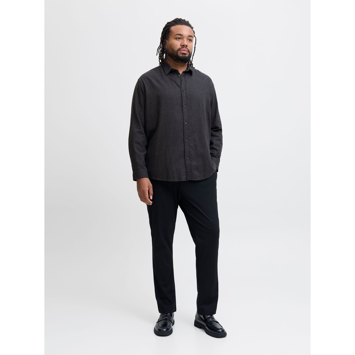 Chemise dark grey melange, JACK & JONES