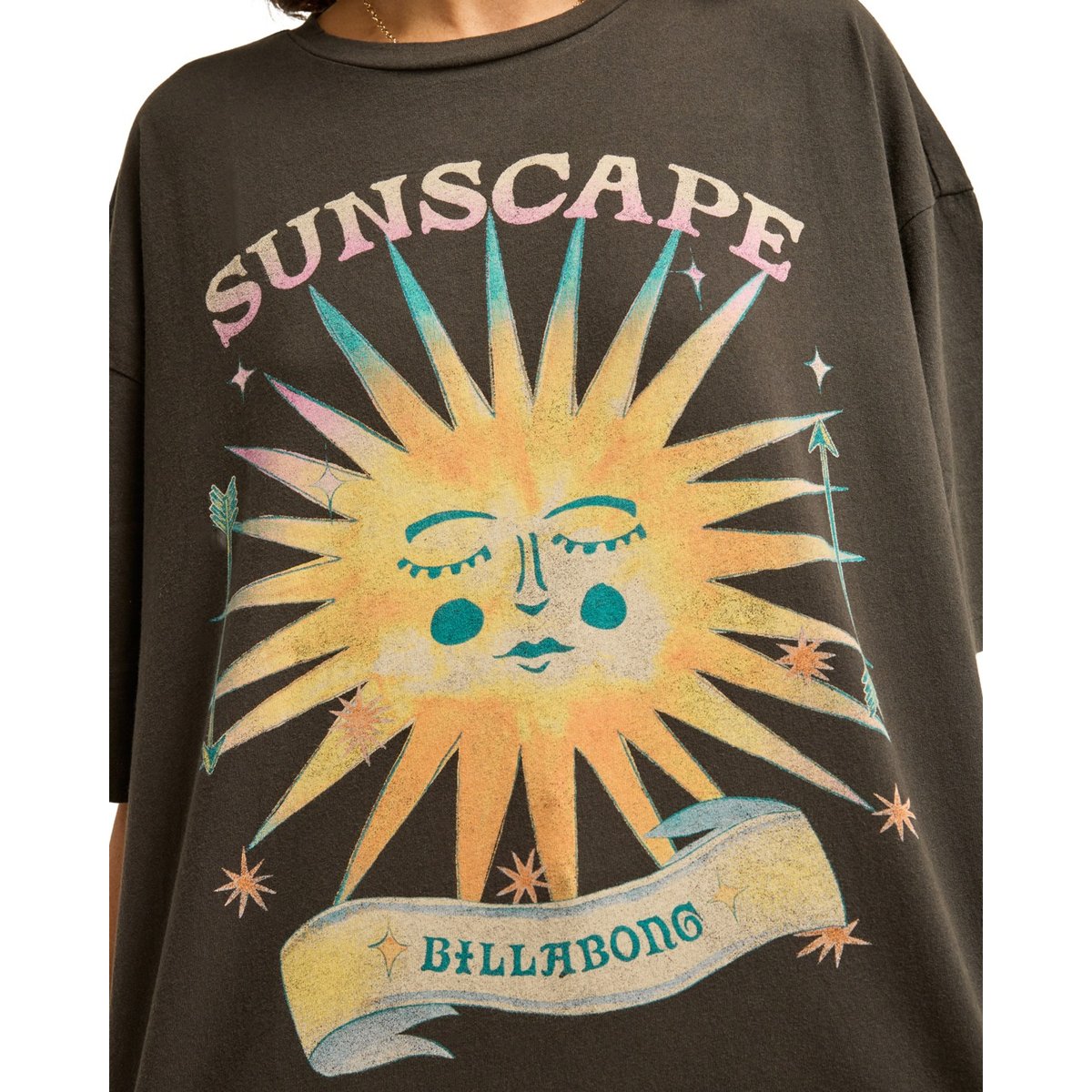 T-shirt oversize DISTANT STARS noir off black, BILLABONG