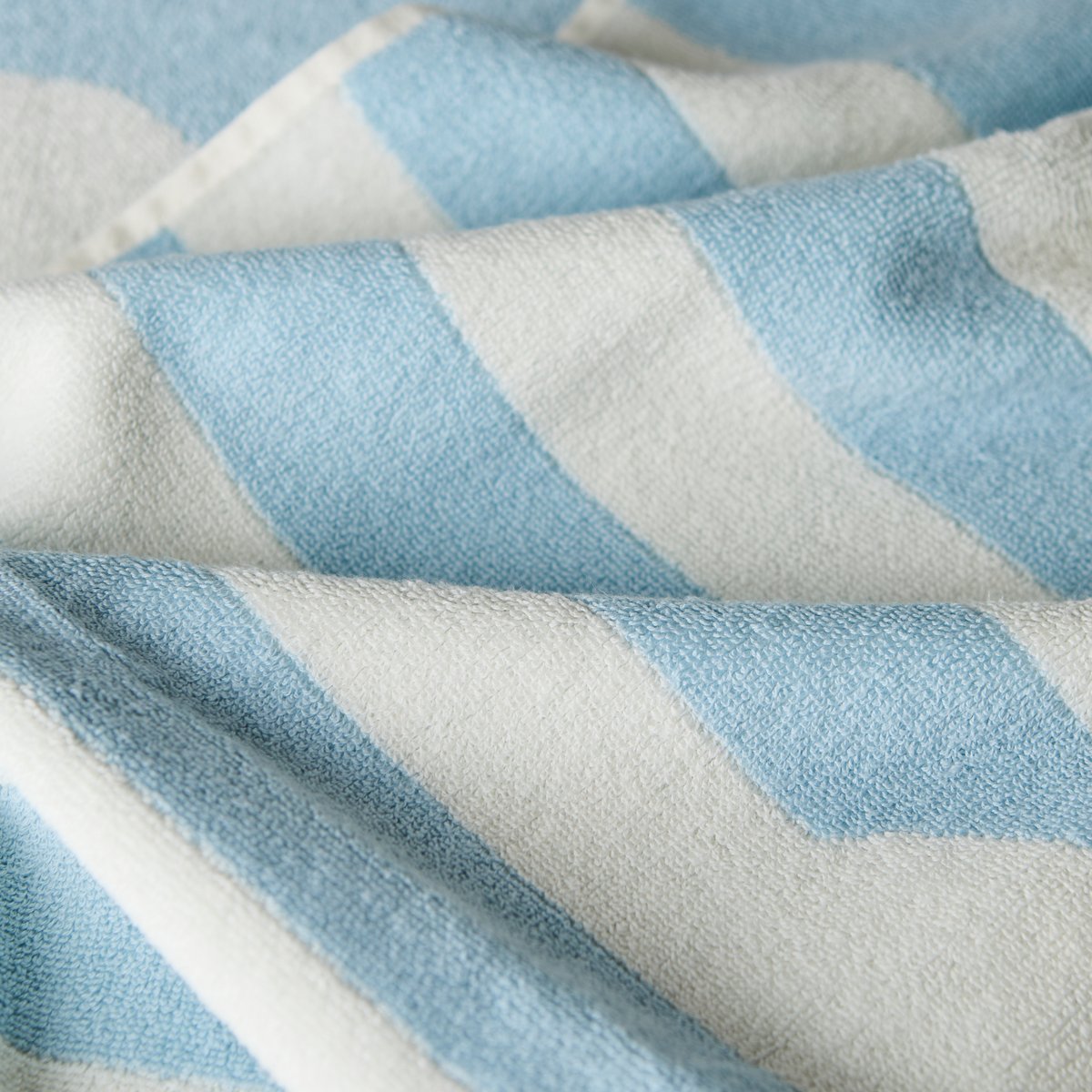 Drap de bain coton bio TYBALT ciel, CARRE BLANC