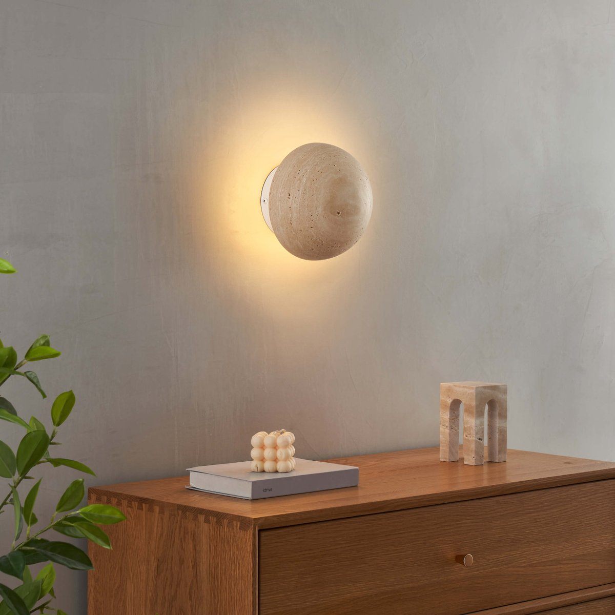 Applique en pierre naturelle à LED - ELVIN beige, KOSILUM