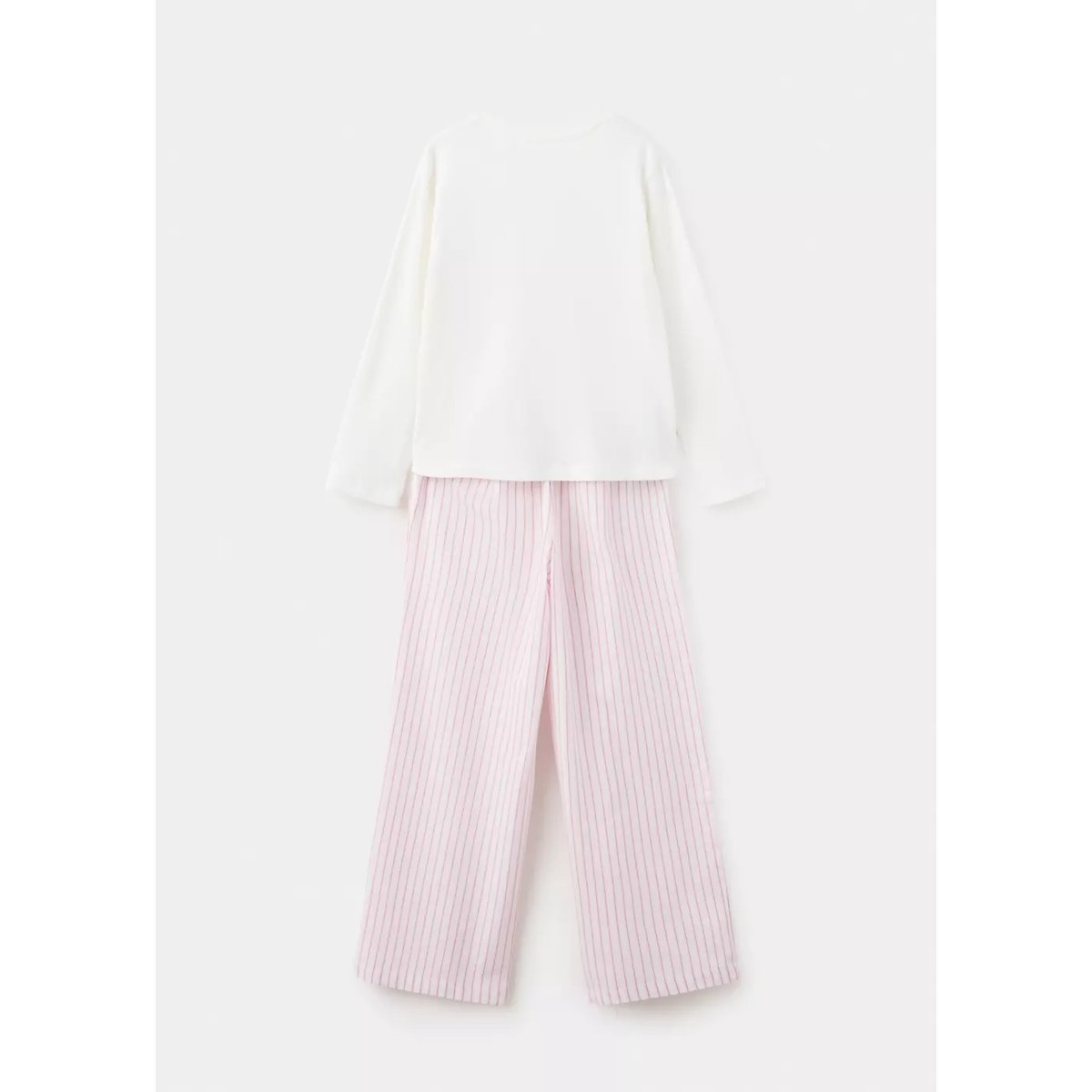 Pyjama complet en coton avec inscription blanc cassé, MANGO KIDS