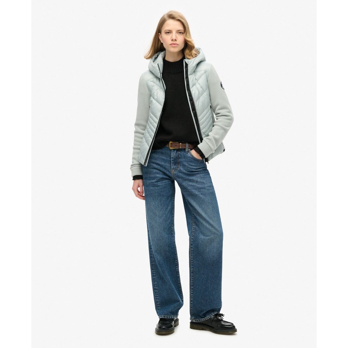 Veste à capuche en polaire Storm gris puritain, SUPERDRY