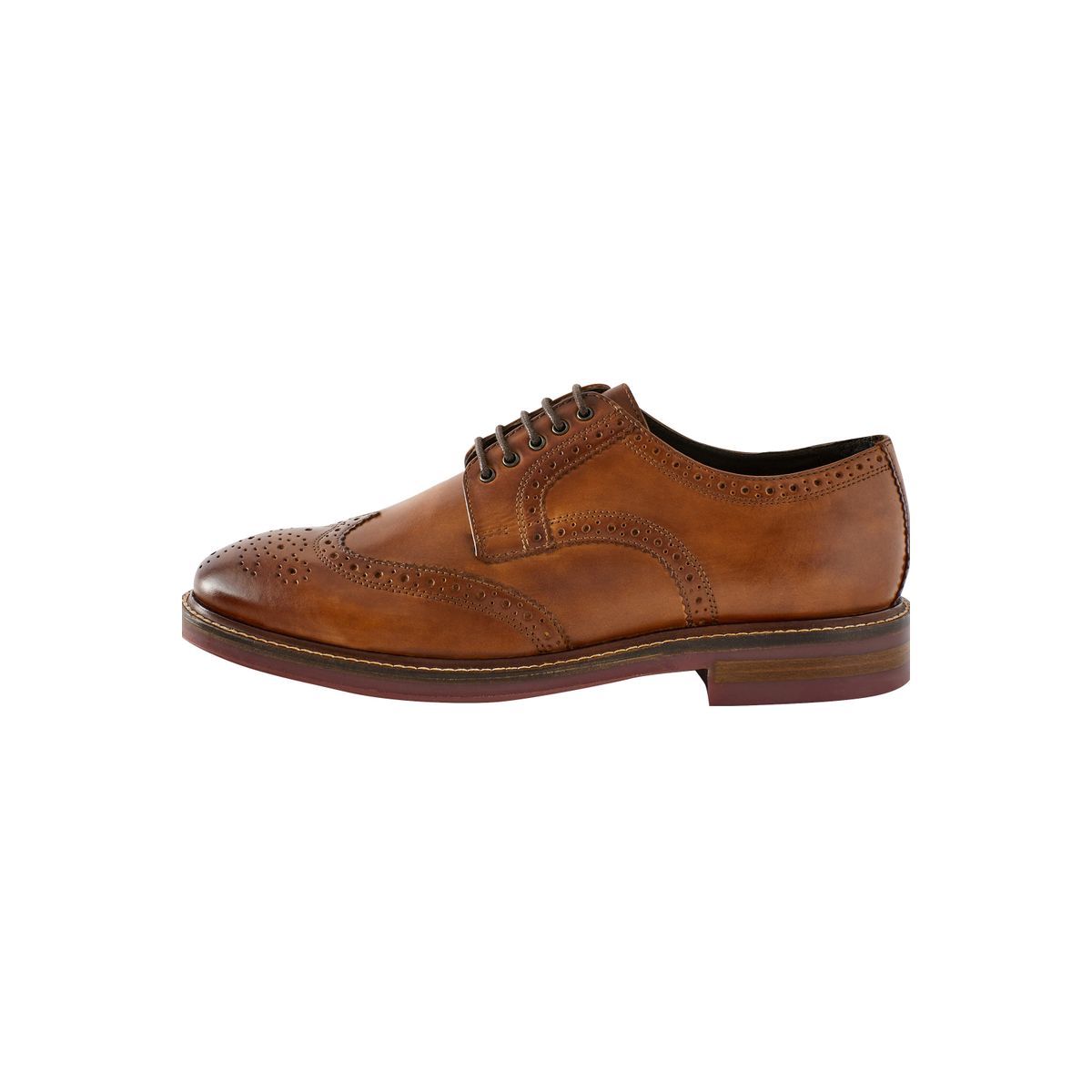 Chaussures richelieu cuir contrastantes marron fauve, NEXT