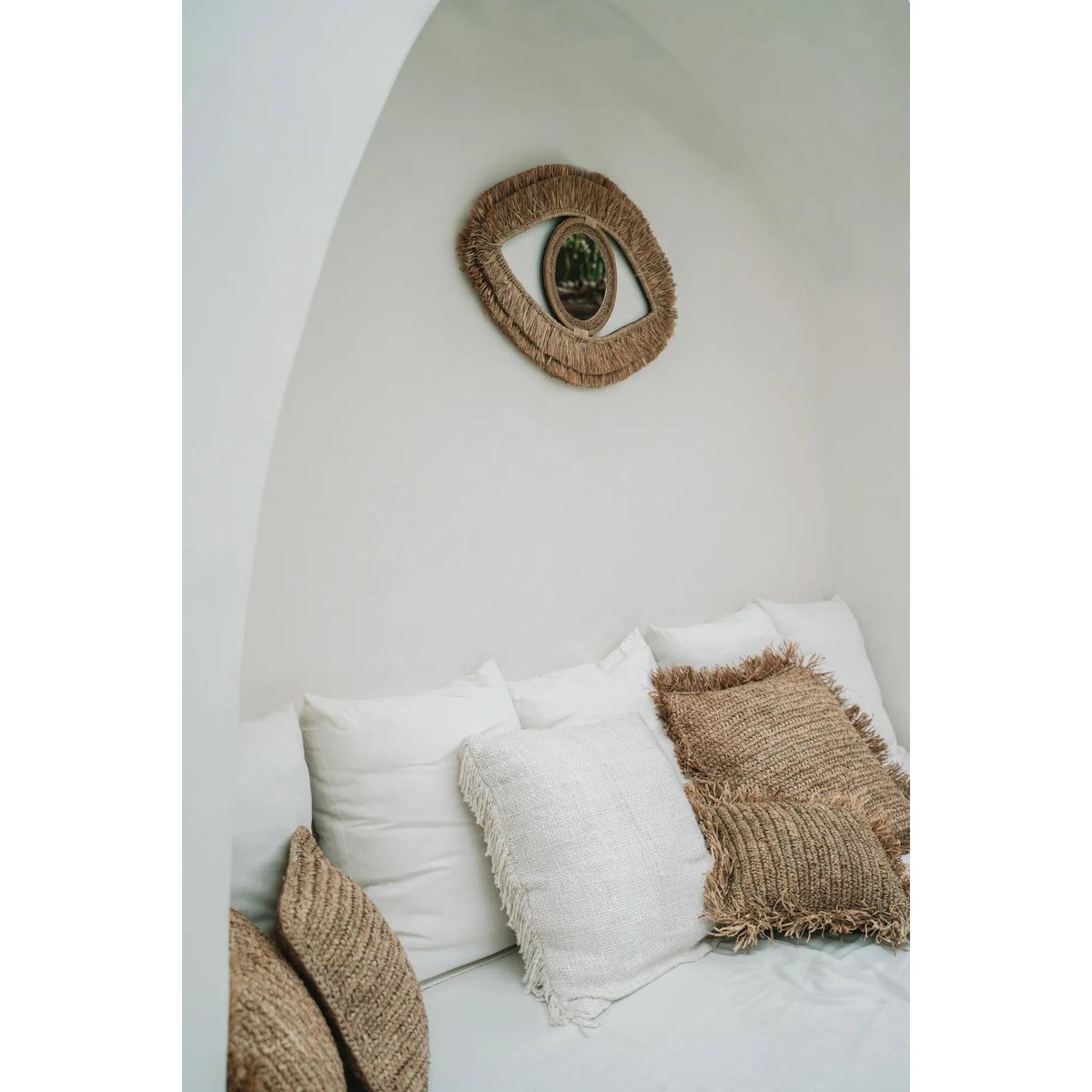 Miroir en raphia RAFFIA beige, BAZAR BIZAR