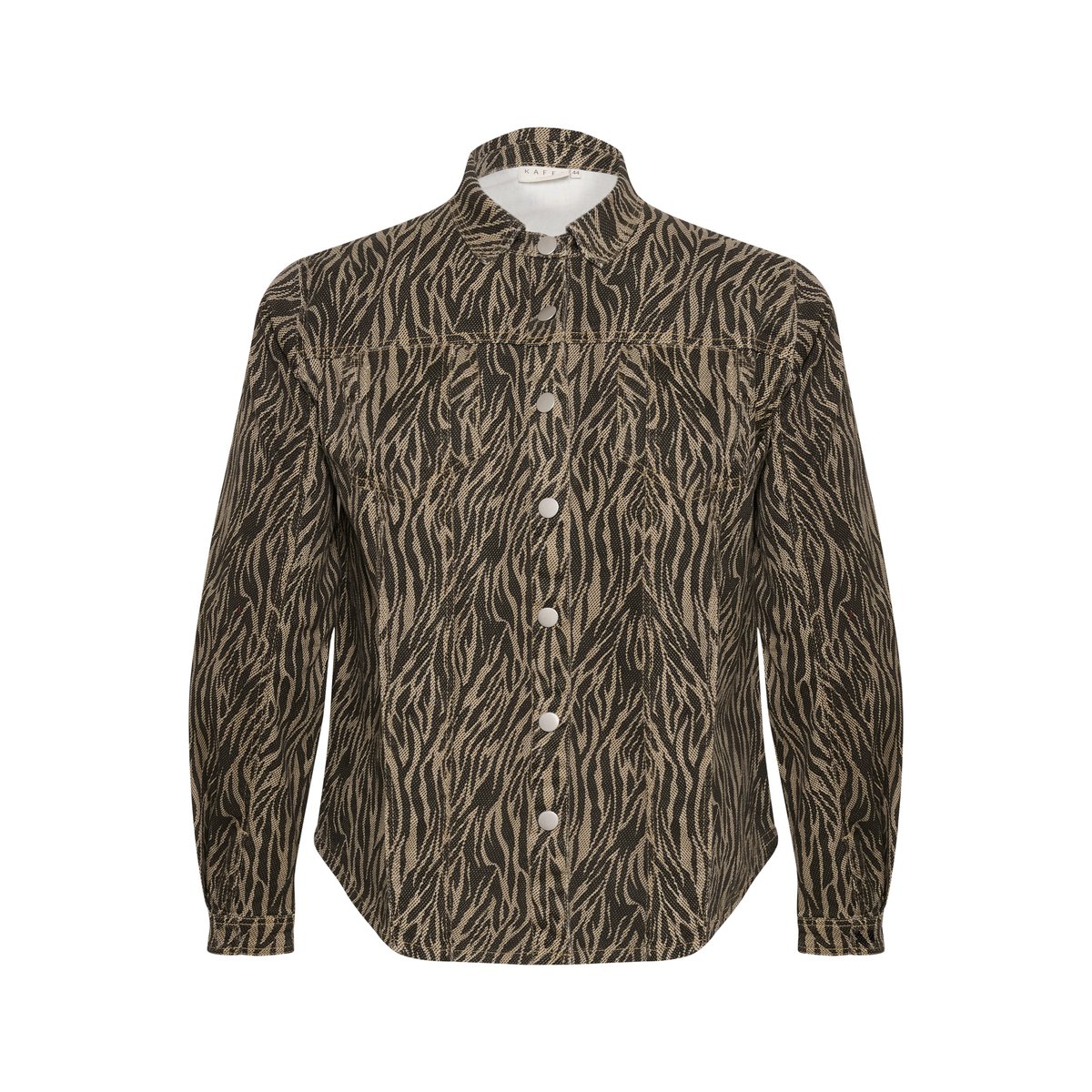 Chemise à manches longues beige noir feather gray/black animel, KAFFE CURVE