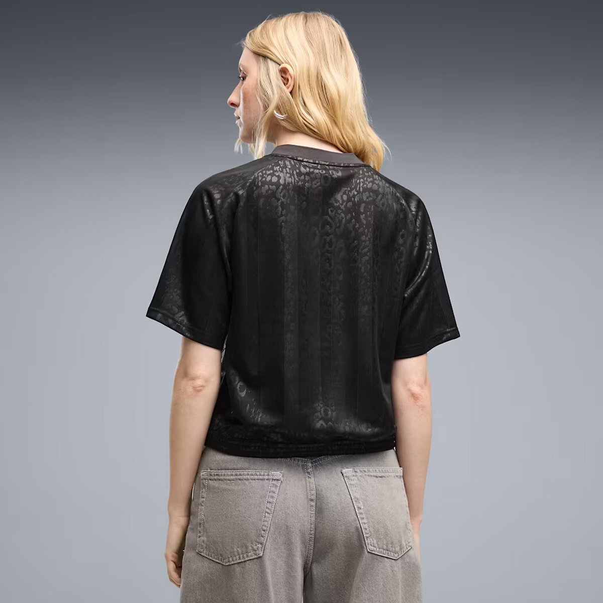 Camiseta con estampado leopardo negro, PUMA