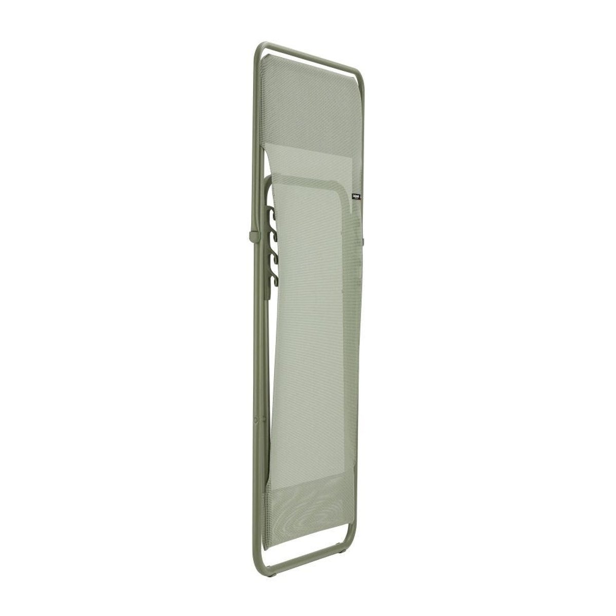 Transat jardin pliant multi-positions : Largeur 58 cm - MAXI TRANSAT vert moss tube moss, LAFUMA MOBILIER