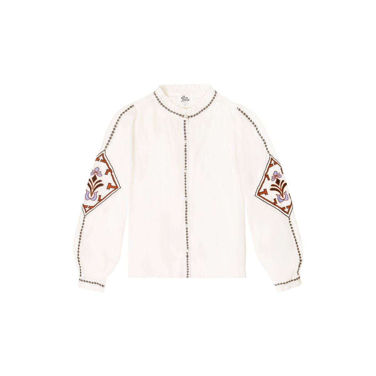 BLOUSE imprimé ethnique BINA 11-ecru, LA PETITE ETOILE