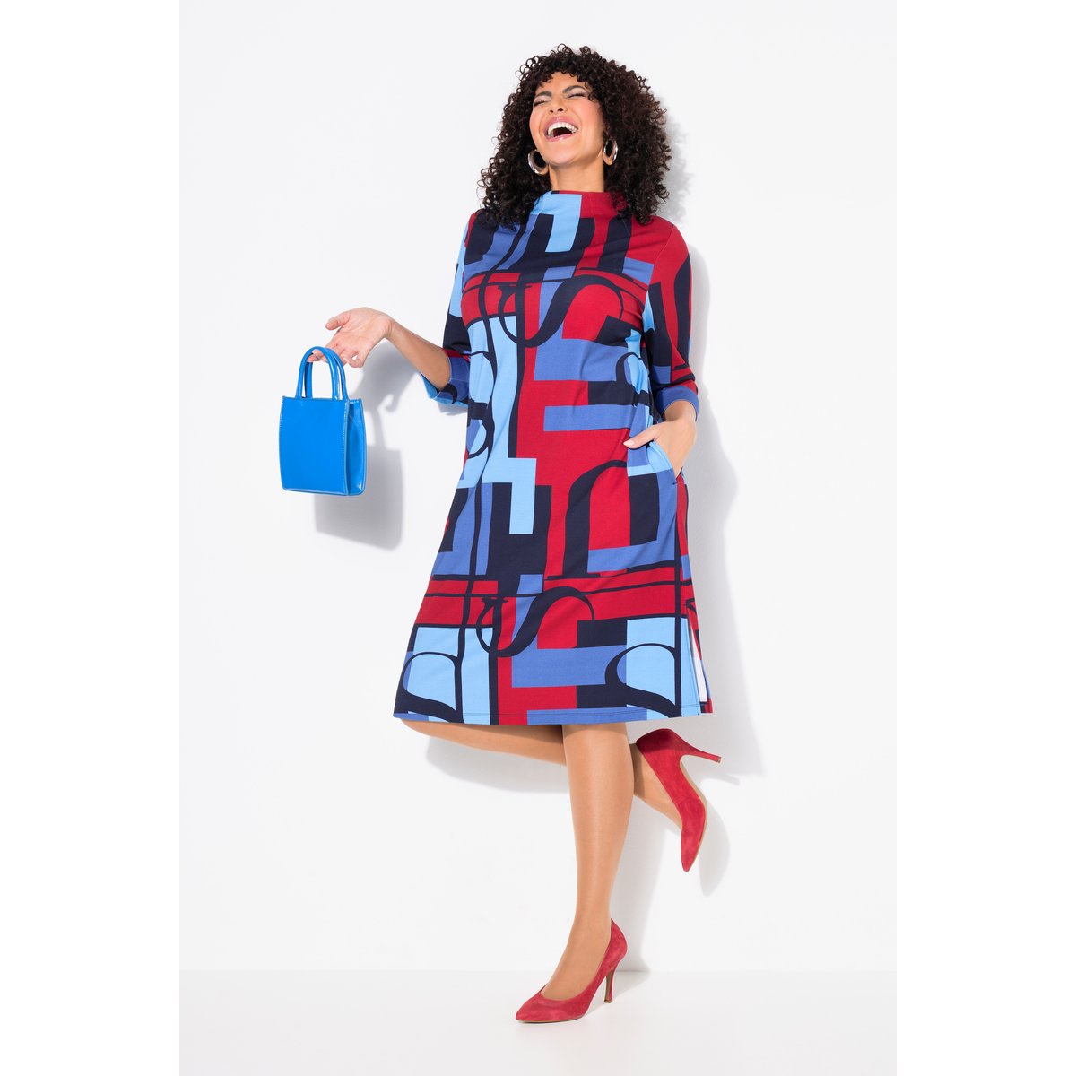 Robe en jersey point de Rome rouge rubis, ULLA POPKEN