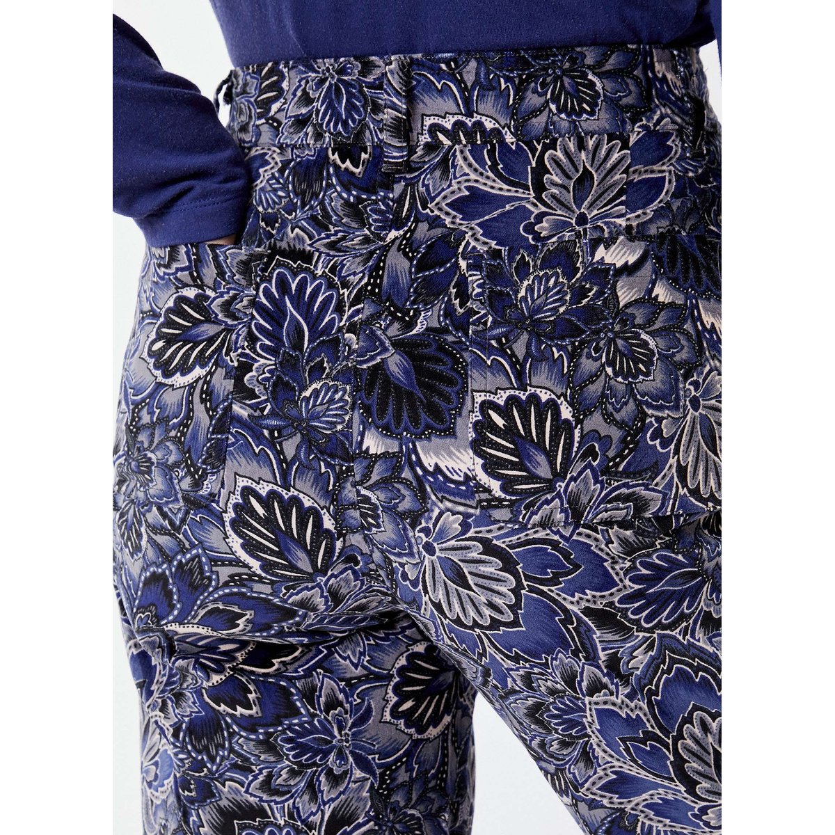 Pantalon large velours stretch SKADI bleu nuit, LA FIANCÉE
