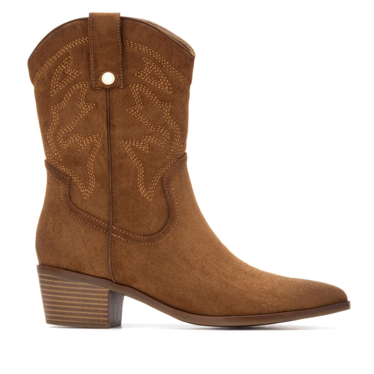 Bottine Cow-boy Talon Entreprise Fermeture éclair camel, XTI