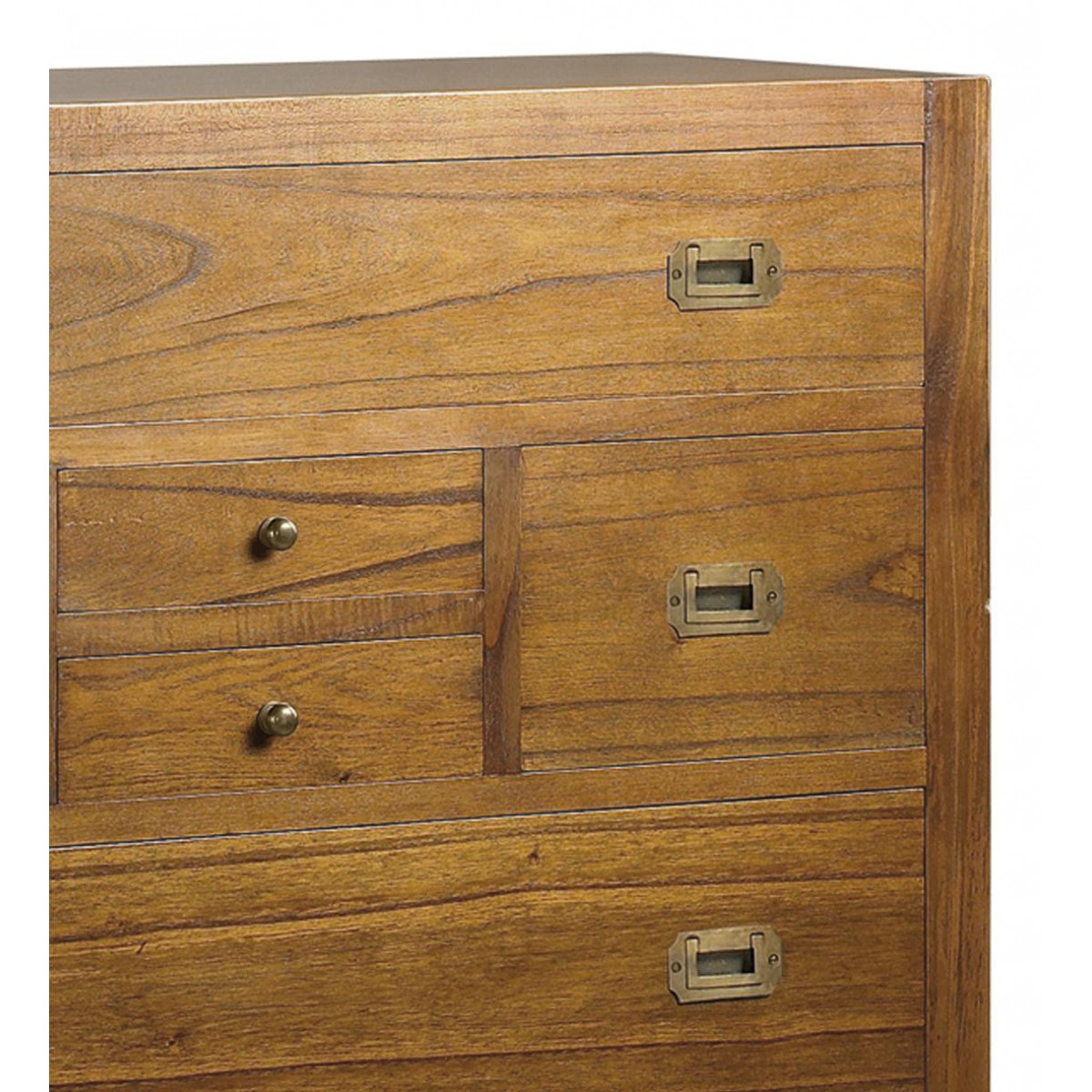 Commode 8 tiroirs bronze - ONÉLINE marron, DECORATION D’AUTREFOIS