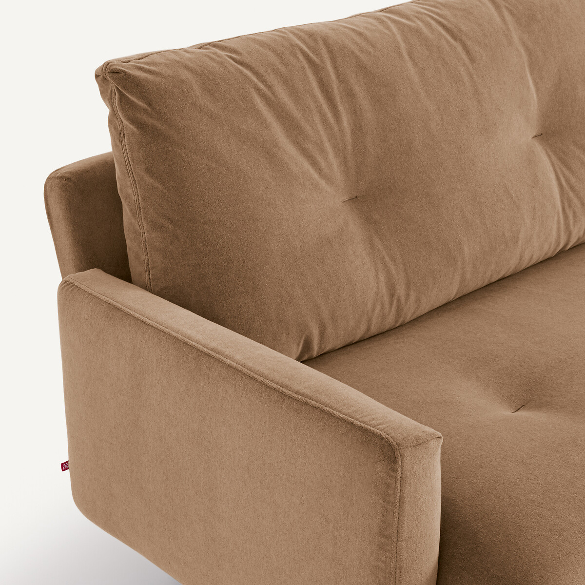 Canapé en velours stonewashed, DELICATO ficelle, AM.PM