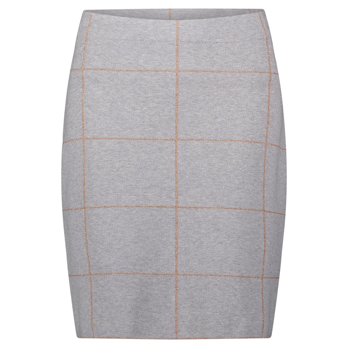 Jupe en maille à motif jacquard patch grey/beige, BETTY BARCLAY