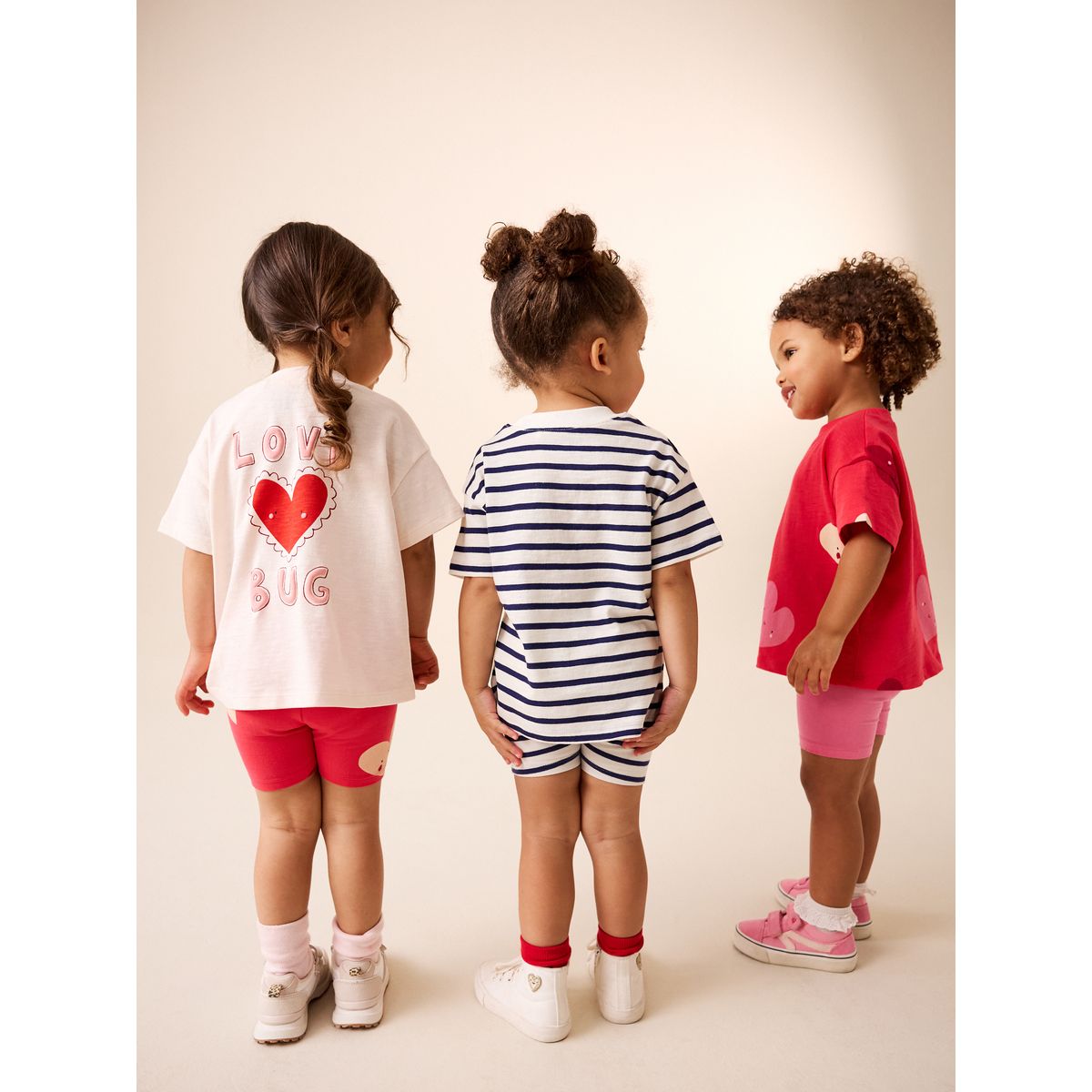 T-shirt, lot de 3 cœurs rouges, NEXT