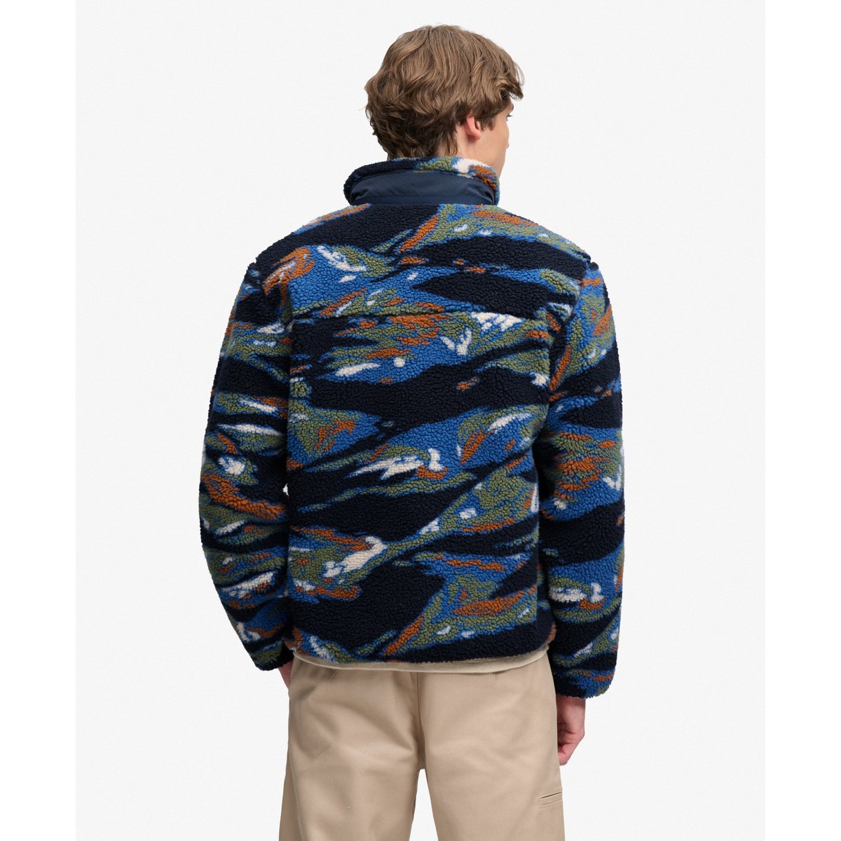 Terrain Fleece Zip Through coupe décontractée terrain marine, SUPERDRY