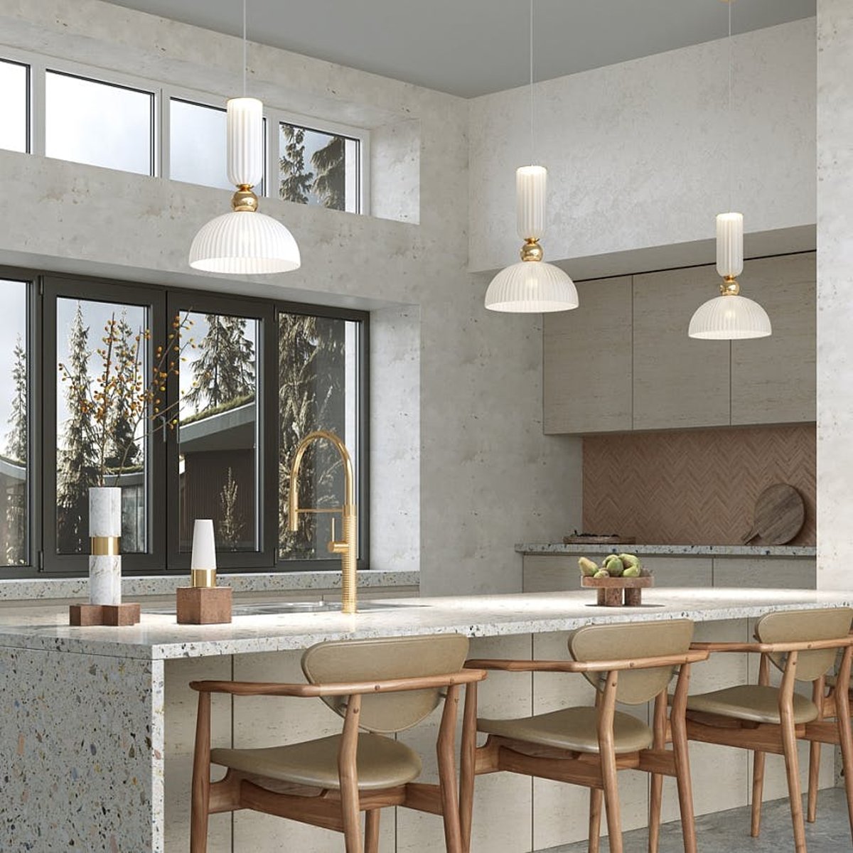 Suspension design coupole en verre SOLANA blanc, PIER IMPORT