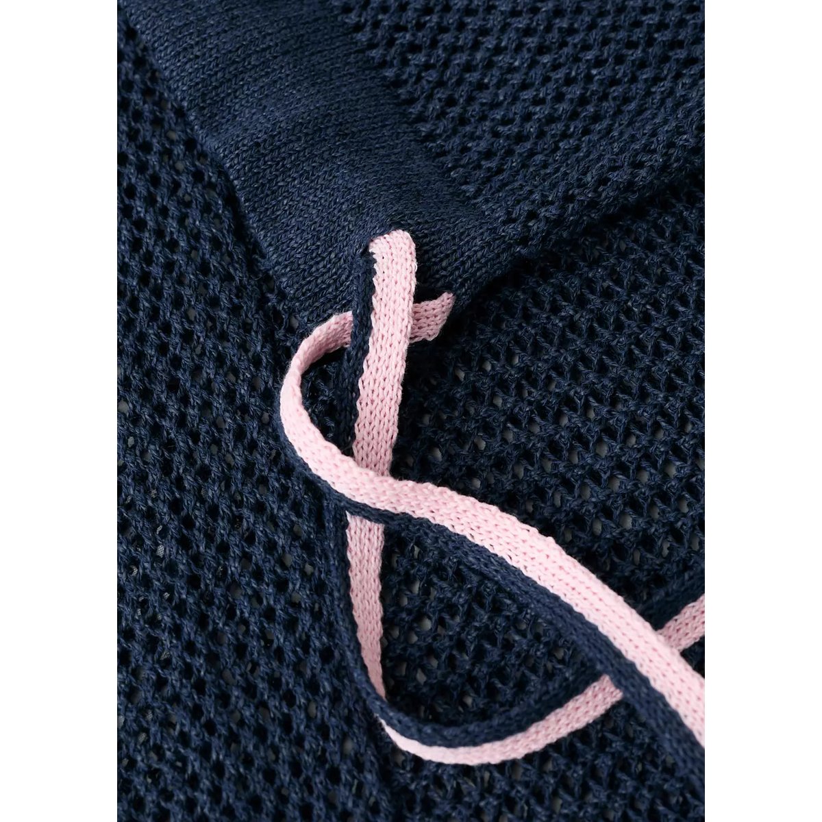 Robe résille à manches longues bleu marine, MANGO