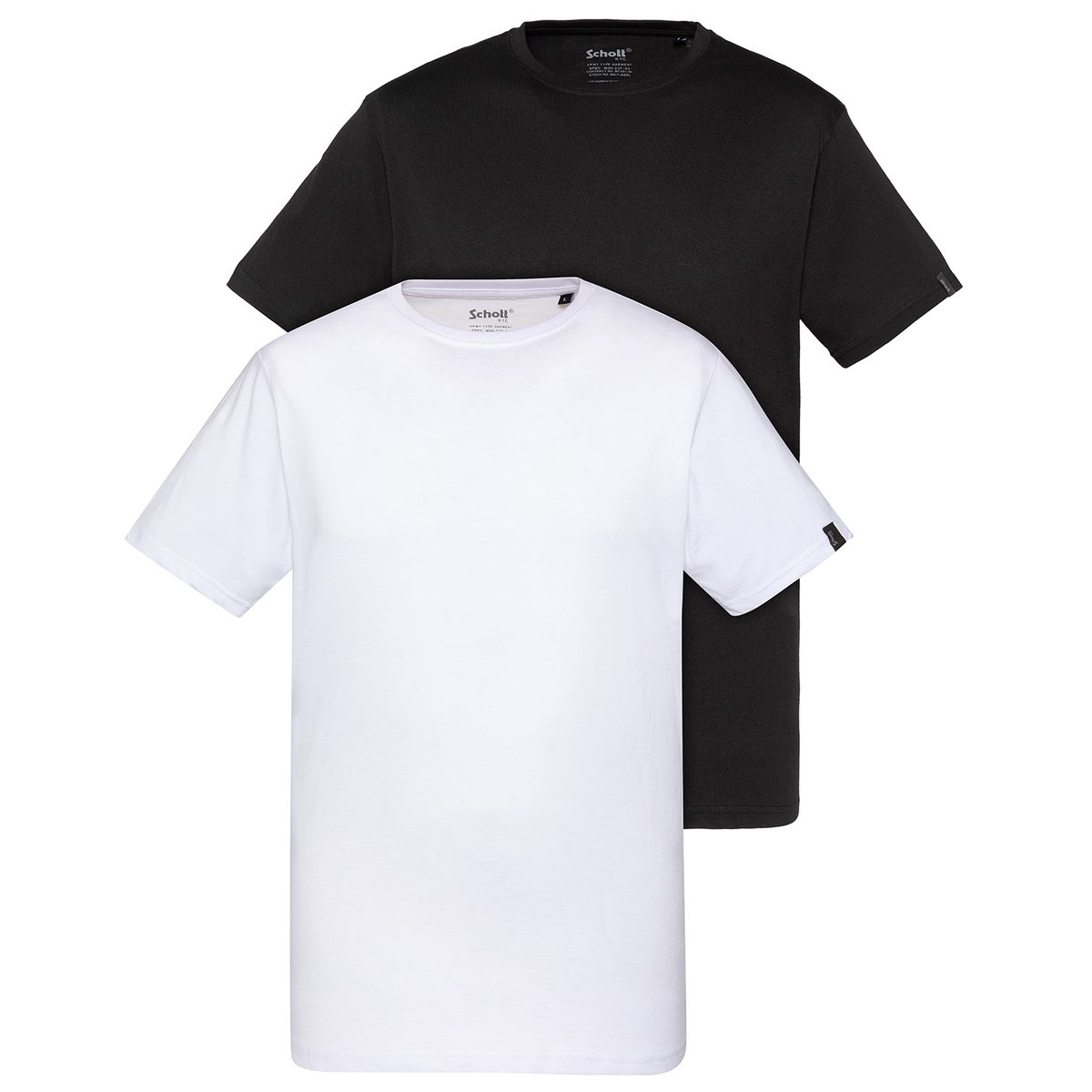 Pack de 2 t-shirts basiques blanc et noir blanc/noir, SCHOTT