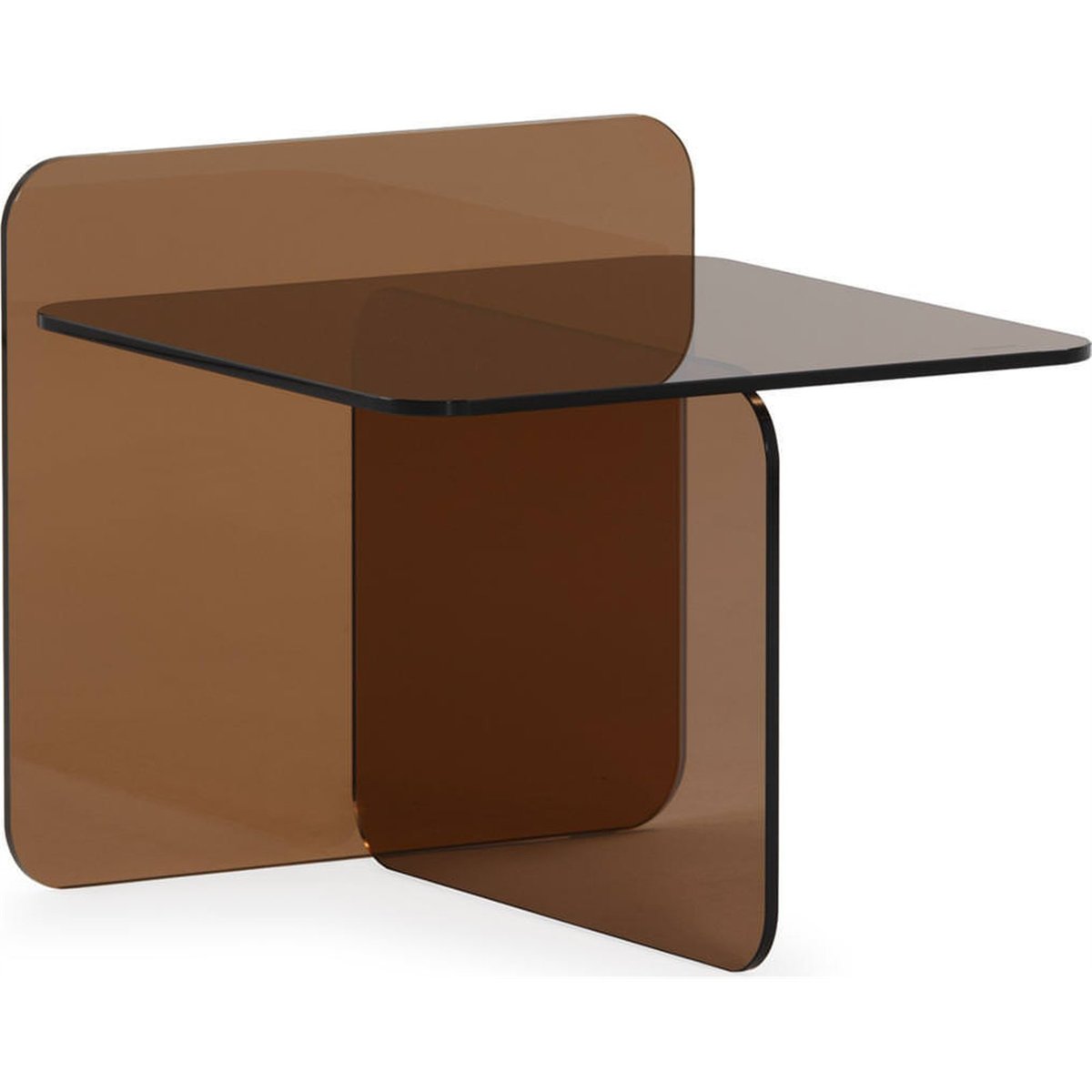 Table d'appoint carrée en verre contemporaine ambre, RECOLLECTION