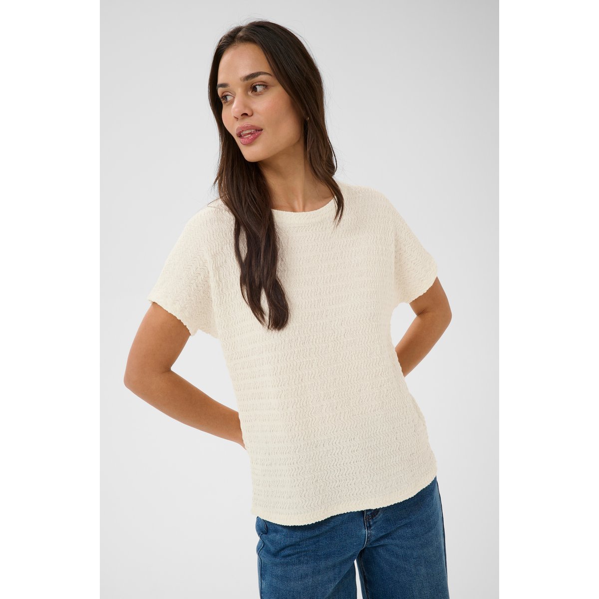 T-shirt à manches courtes blanc chalk, KAFFE