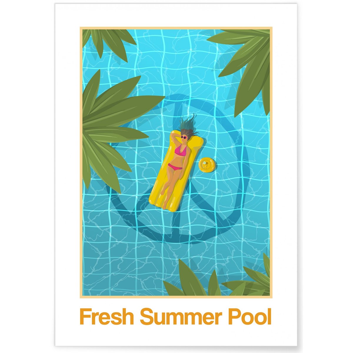 Affiche Fresh Summer Pool blanc, L'AFFICHERIE