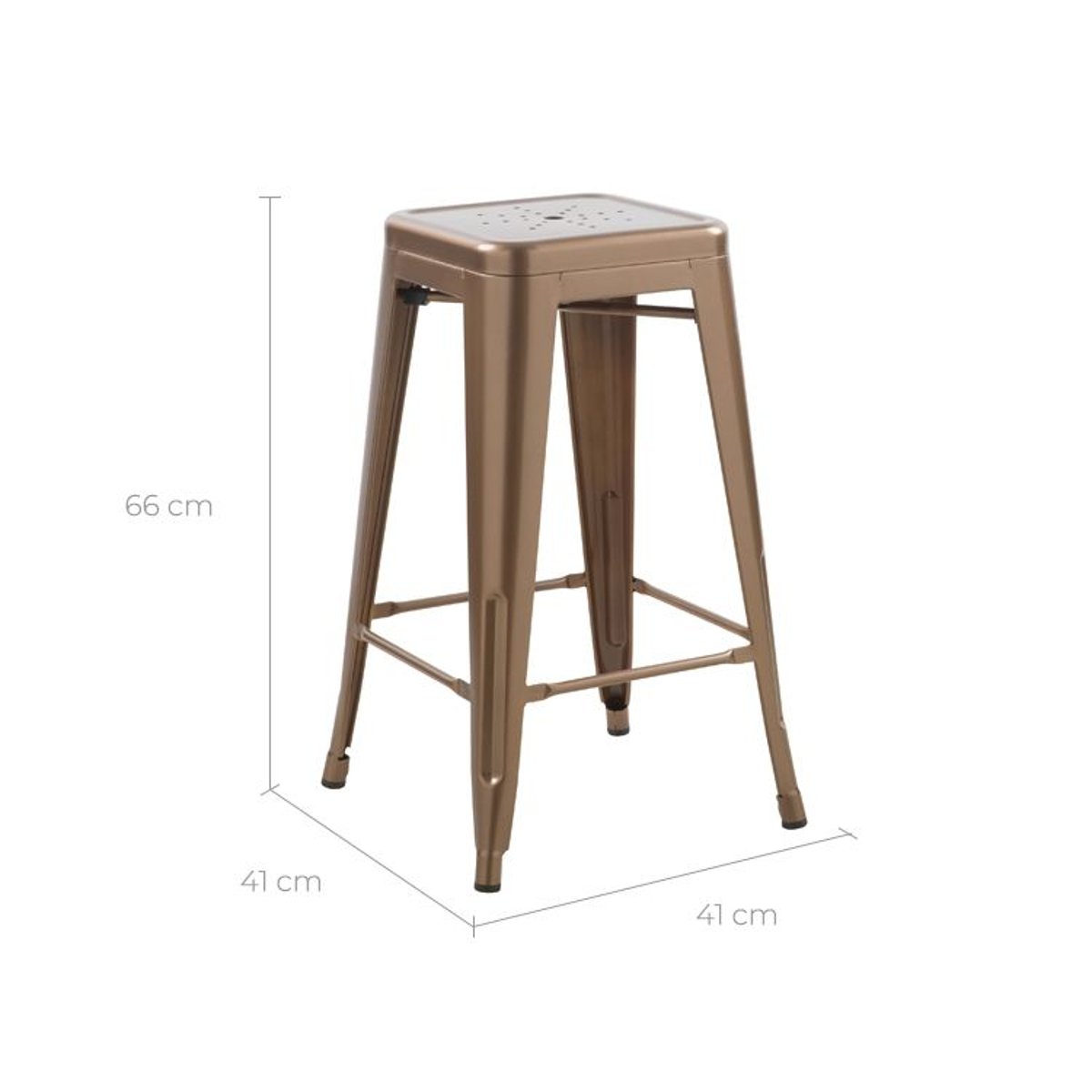 Lot de 2 tabourets pour îlot central 66 cm en métal mat - INDUS cuivre mat, MAISON PAVANE