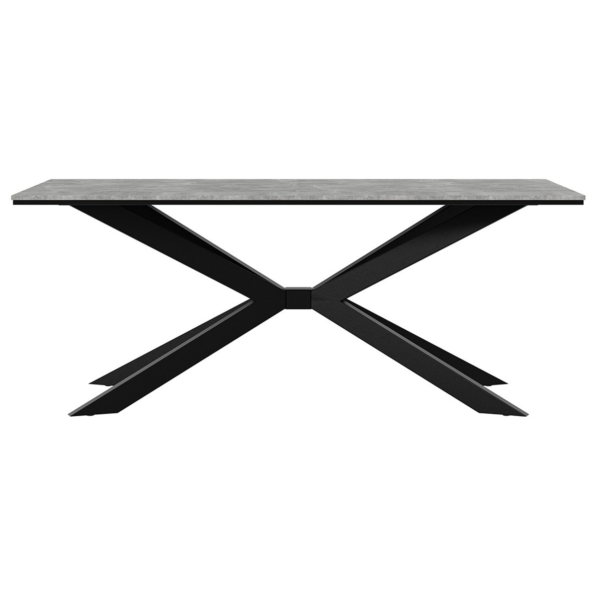 Table à manger 190x90 cm - CASEY gris / noir, BEST MOBILIER