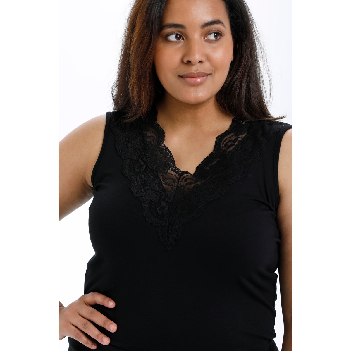 Jersey top noir black, KAFFE CURVE