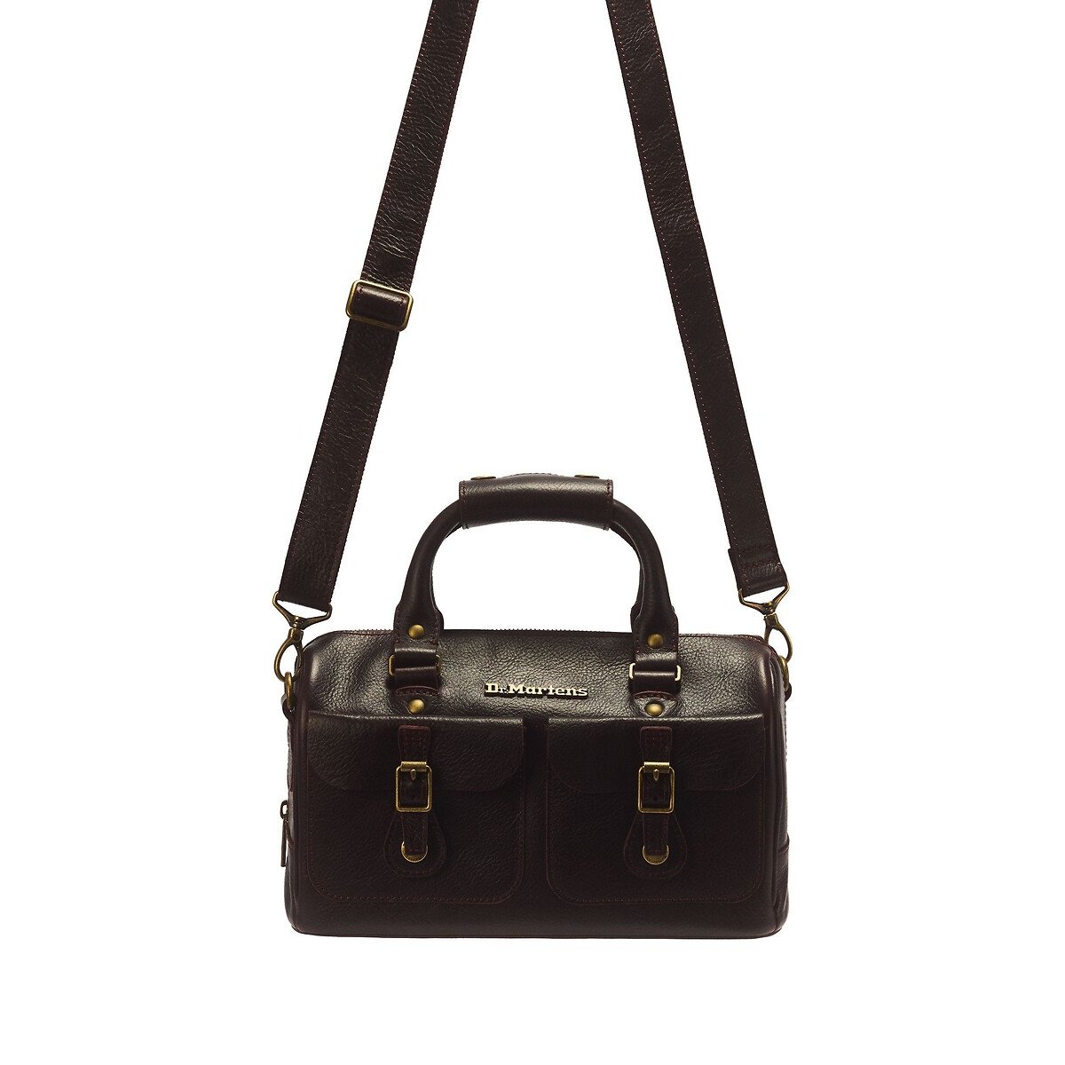 Handtasche Overdrive aus Leder mit Henkeln braun, DR. MARTENS