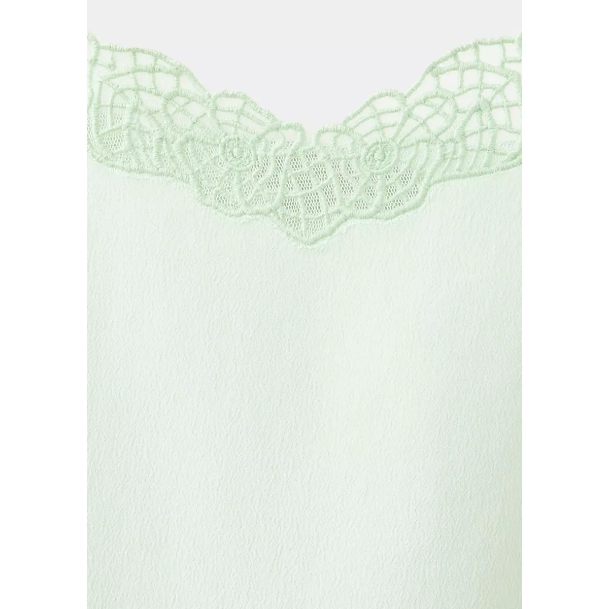 Débardeur à bretelles avec détail en dentelle vert menthe, MANGO TEEN