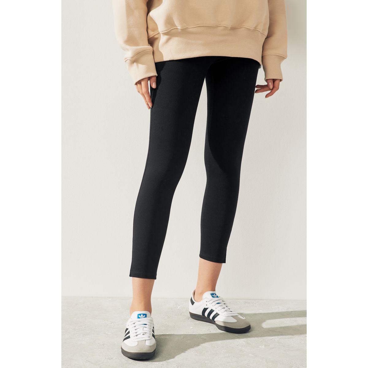 Legging en denim jersey court noir, NEXT